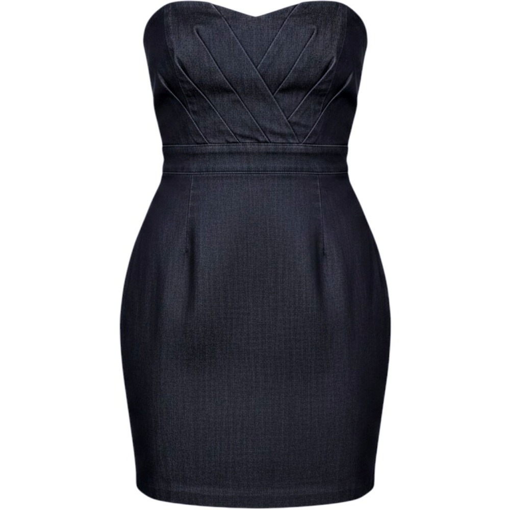 New York & Company Strapless Navy Sweetheart Neckline Mini Dress